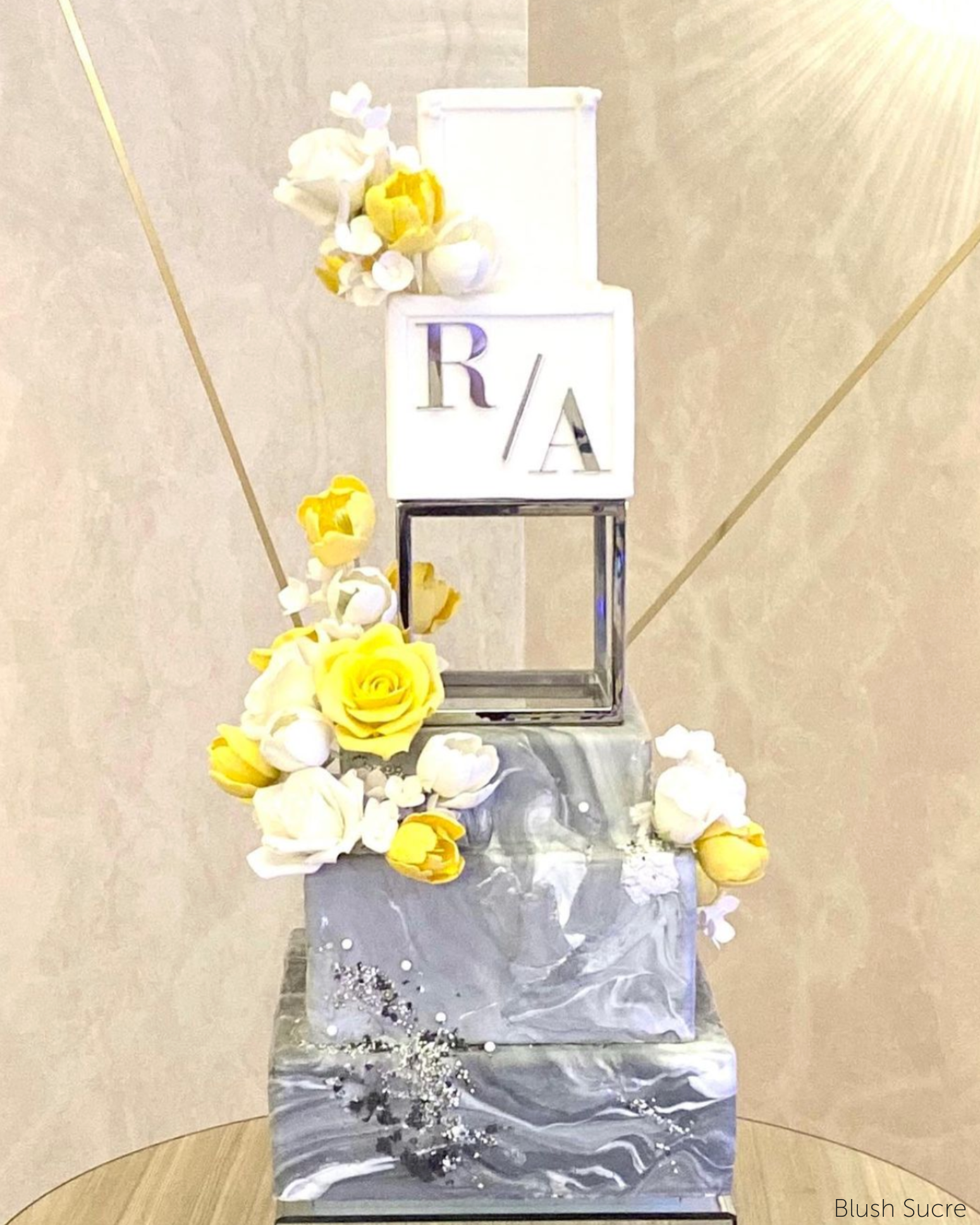 6" Square Metallic Cake Separator - Prop Options