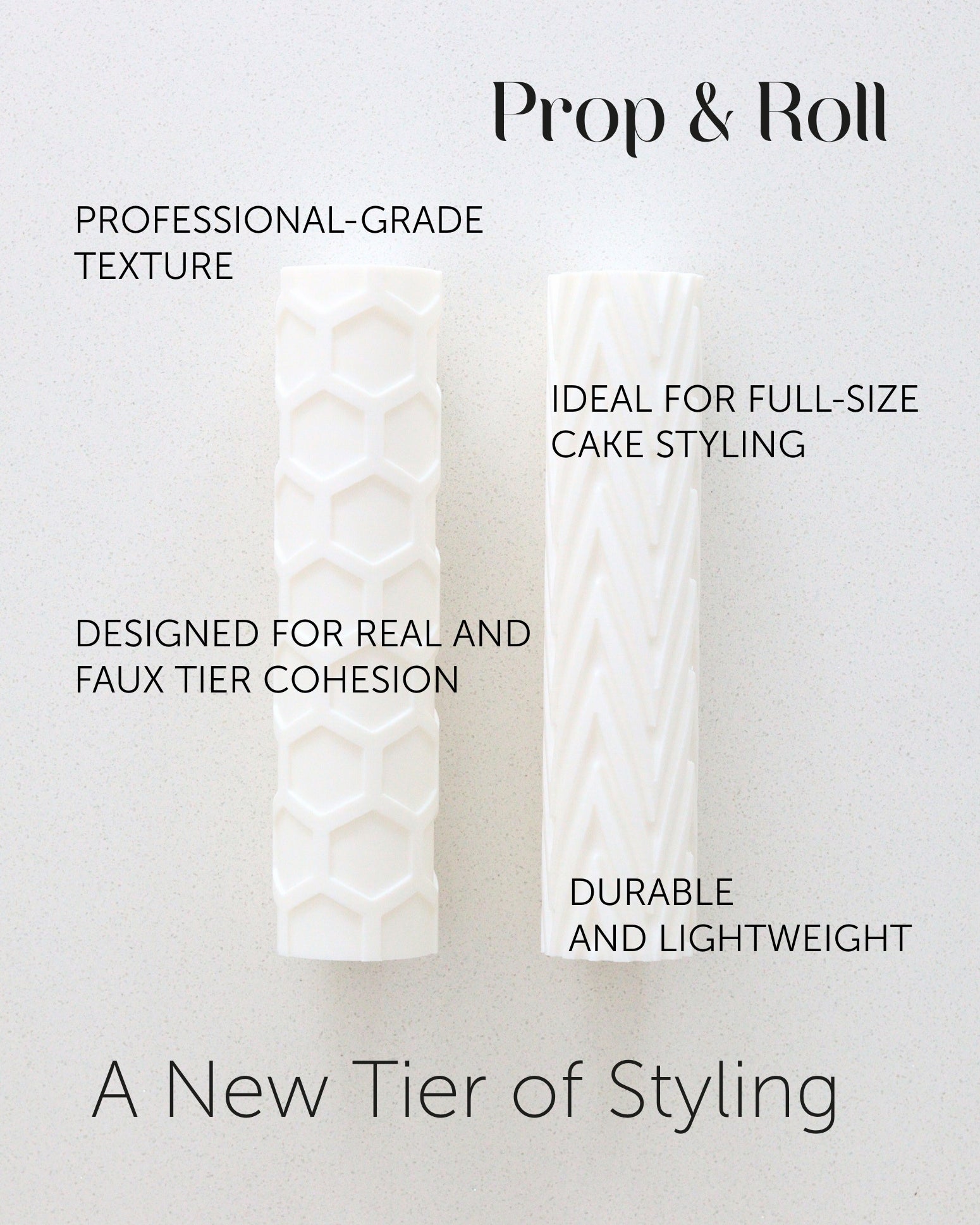 All Texture Rolling Pins - Patterned Fondant Cake Decorating Tools - Prop Options