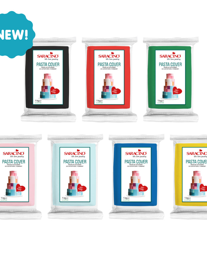Set of Saracino Pasta Cover packages in various colors on a white background