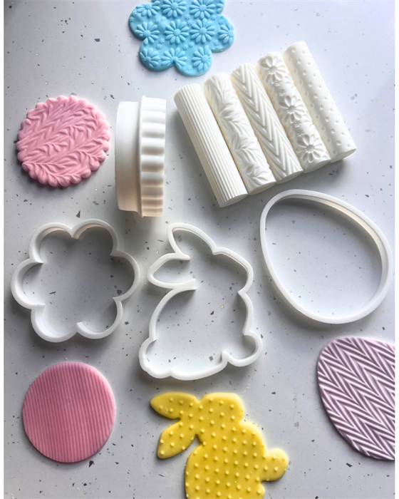 Spring Cutter & Pattern Rolling Pin Bundle - Prop Options