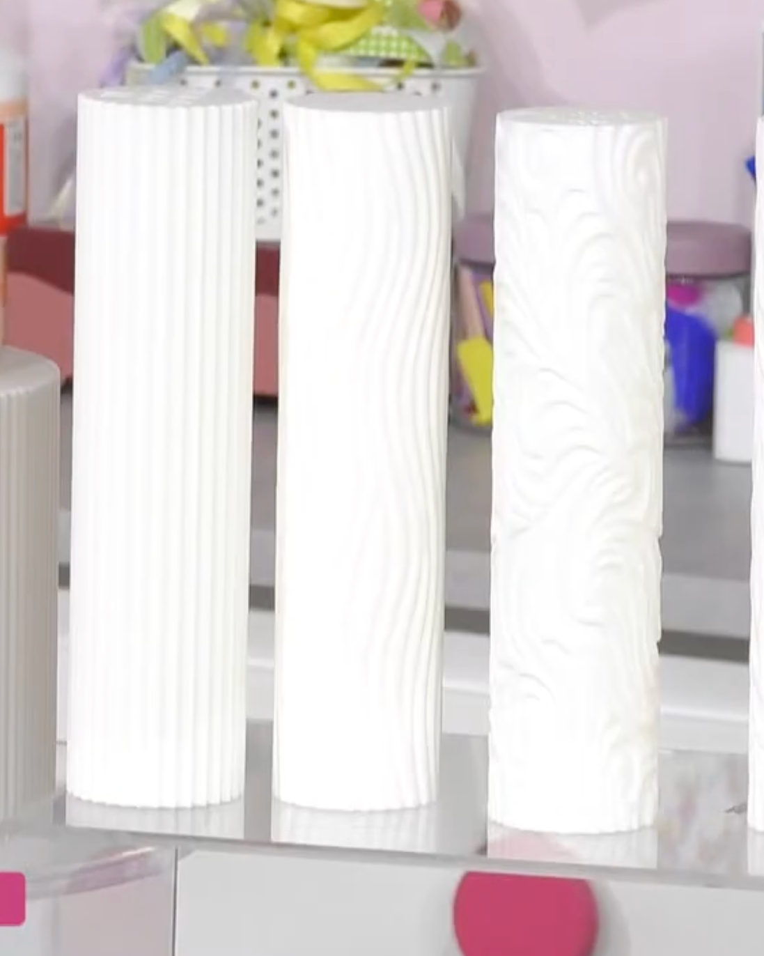 All Texture Rolling Pins - Patterned Fondant Cake Decorating Tools - Prop Options