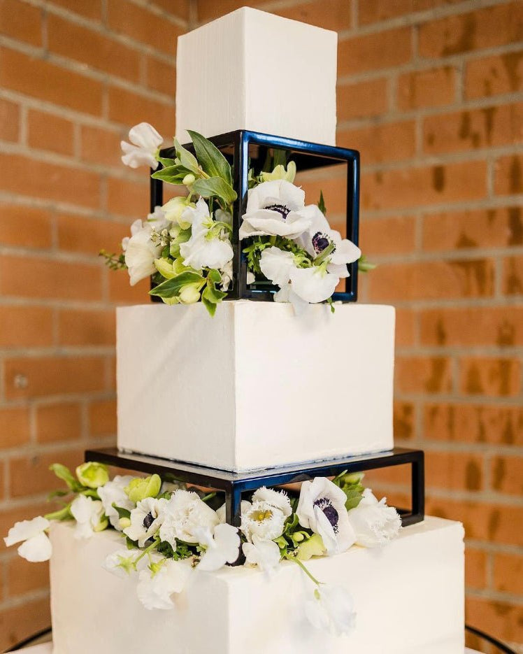10" Rectangle Metallic Cake Separator - Prop Options