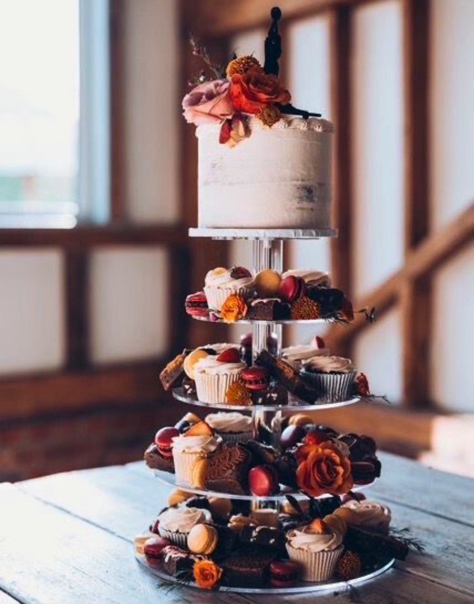 Ultra Adjustable 8 Tier Acrylic Cupcake Display Stand - Prop Options