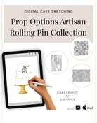 Digital Cake Sketching - Textured Rolling Pins - Artisan - Procreate Stamps - Prop Options