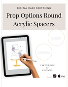Round acrylic cake spacer sketch — Procreate stamp of the real Prop Options round spacer | Cake Design by Savanna