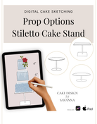 Digital Cake Sketching - Geometric - Stiletto - Procreate Stamps - Prop Options