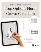 Digital Cake Sketching - Floral Crown - Procreate Stamps - Prop Options
