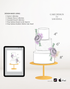 Round acrylic cake spacer Procreate stamp for digital cake sketching, preview 5 – Cake Design by Savanna