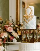 6" Square Metallic Cake Separator - Prop Options
