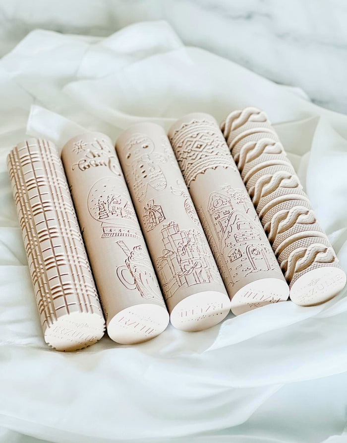 Erzulie Cakes Signature Edition Christmas embossing rolling pins by Prop Options