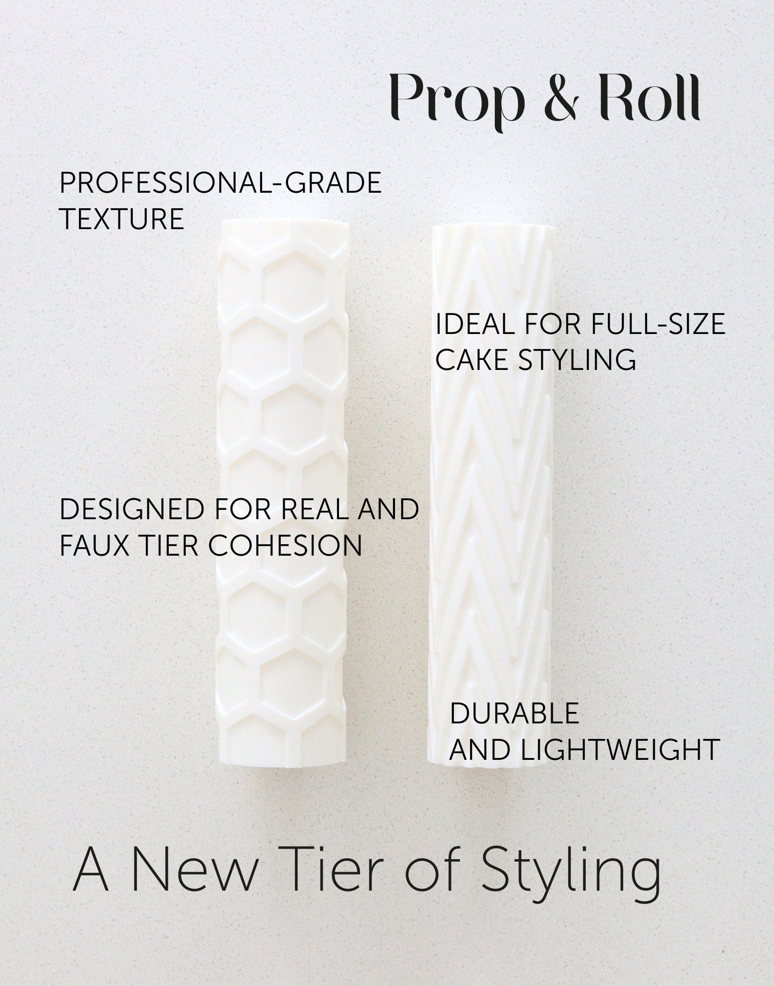 All Texture Rolling Pins - Patterned Fondant Cake Decorating Tools - Prop Options