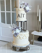PropBundles - Set of Two - 6" & 10" Round Metallic Cake Separators and Stands - Prop Options
