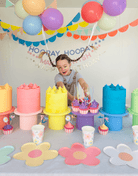 Birthday Bish Pastel Round Reeded Cake Stand - Prop Options
