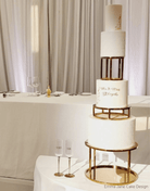 PropBundles - Set of Three - 6" & 10" Round Metallic Cake Separators and 14" Round Plinth - Prop Options