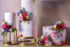 PropBundles - Set of Two - 6" & 10" Round Metallic Cake Separators and Stands - Prop Options