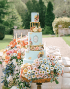 PropBundles - Set of Two - 6" & 10" Round Metallic Cake Separators and Stands - Prop Options