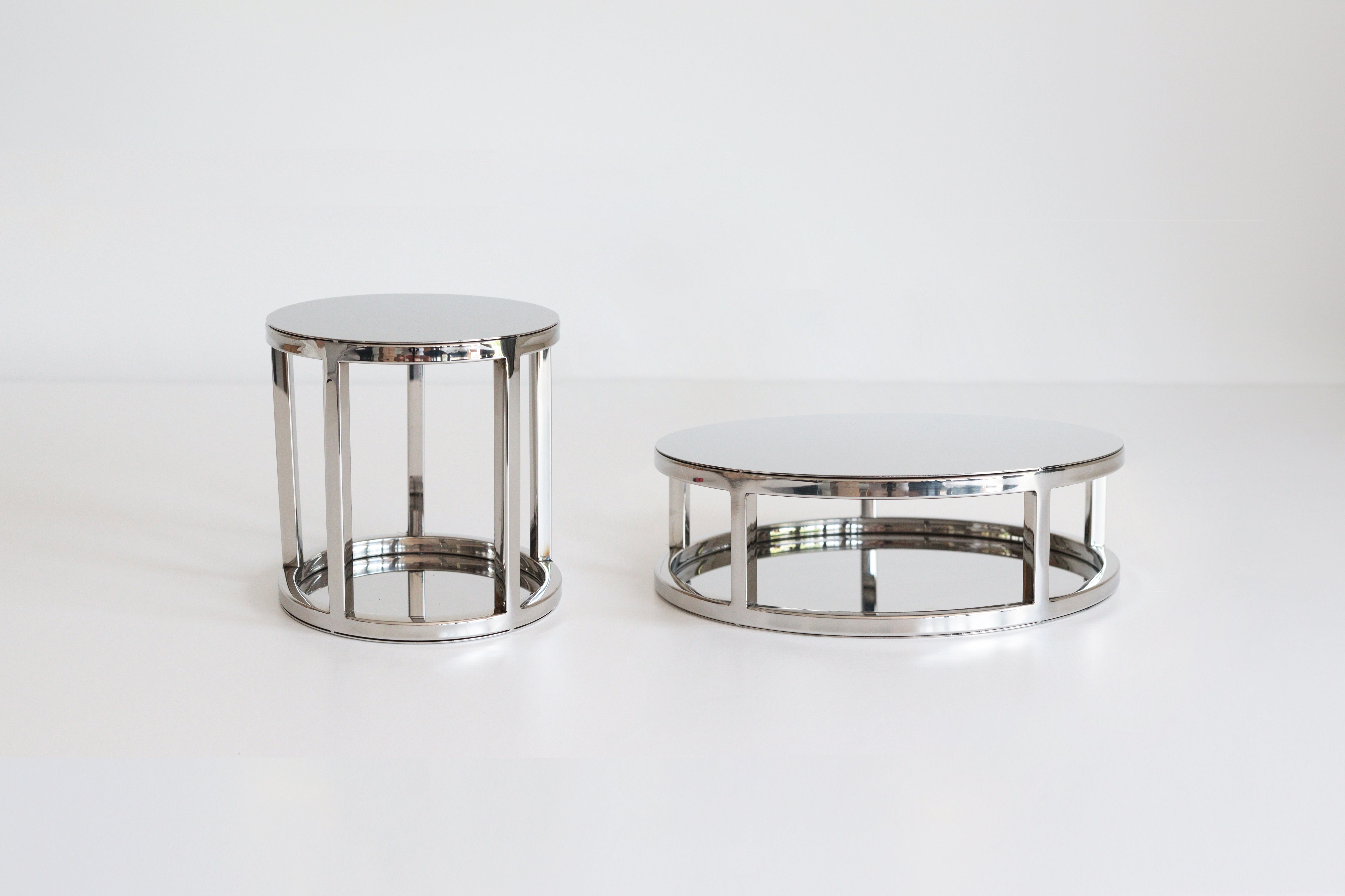 PropBundles - Set of Two - 6" & 10" Round Metallic Cake Separators and Stands - Prop Options