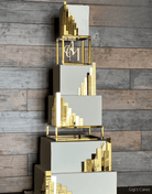 PropBundles - Set of Two - Square and Rectangle Metallic Cake Separators and Stands - Prop Options