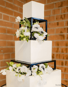 PropBundles - Set of Two - Square and Rectangle Metallic Cake Separators and Stands - Prop Options