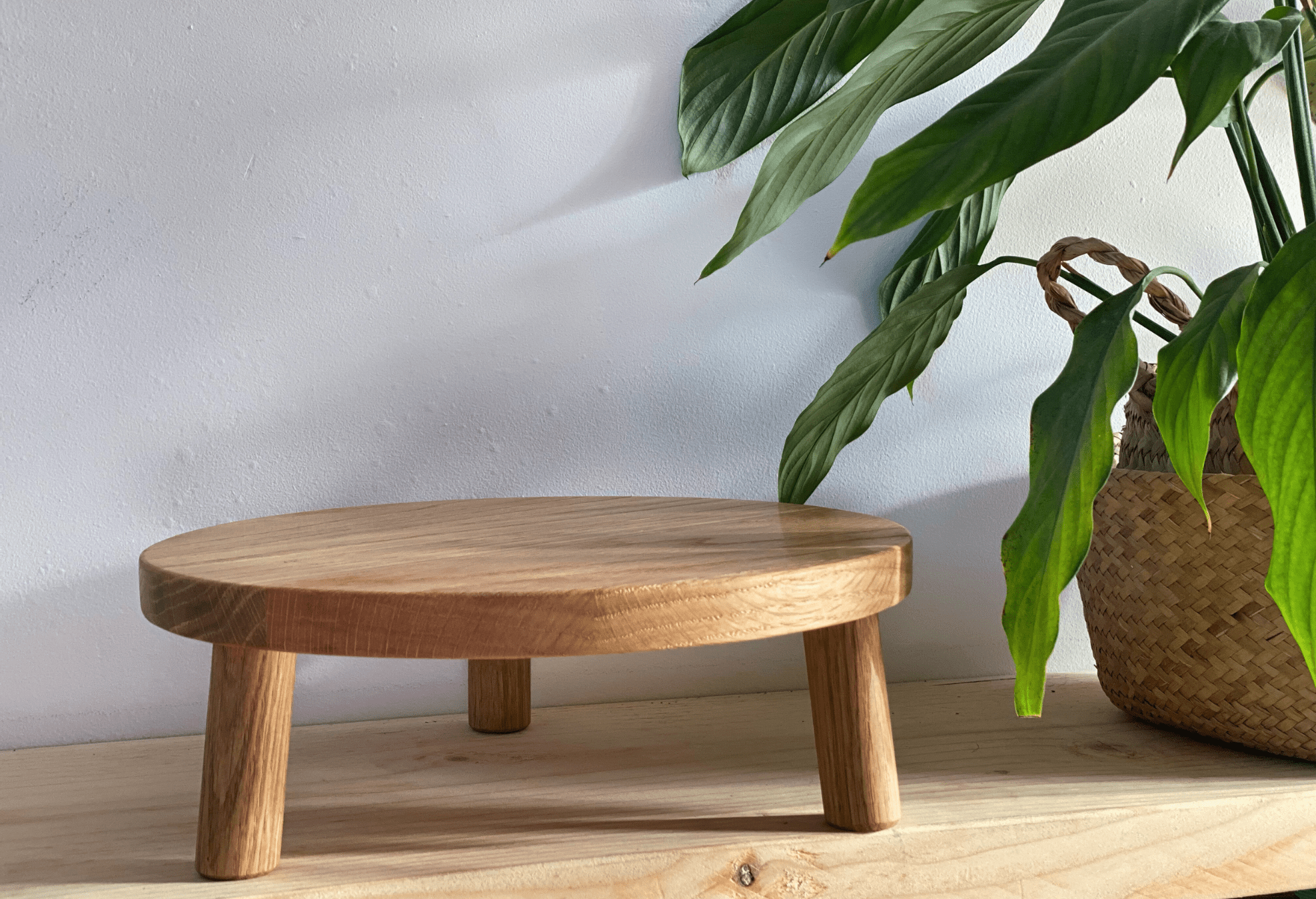 Solid Oak Tripod Cake Stand - Prop Options